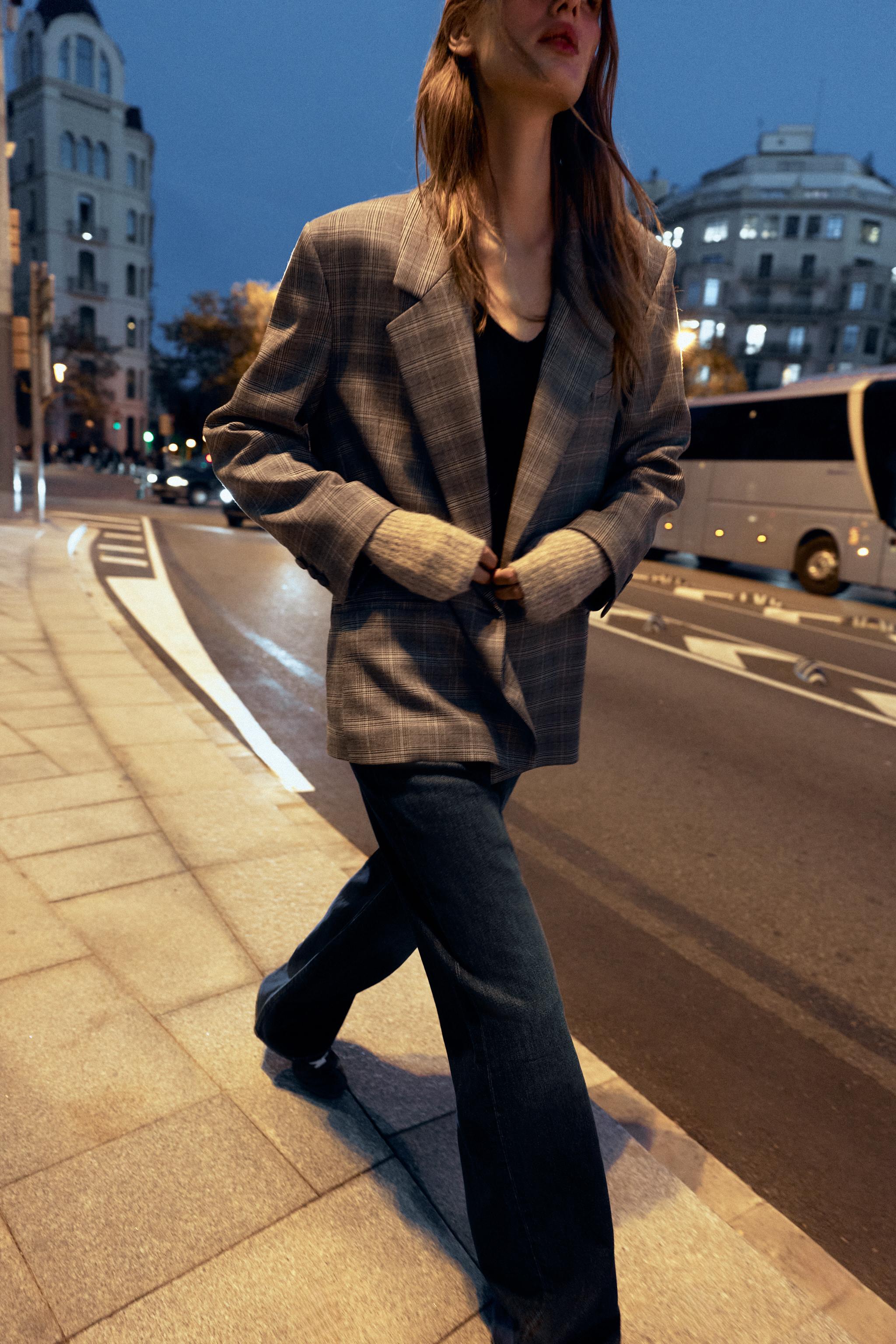 OVERSIZED PLAID BLAZER